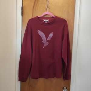 American Eagle Red Long Sleeve Shirt